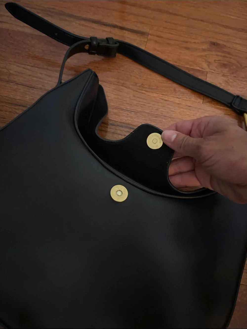 Madison West Black Pleather Hobo Bag Purse